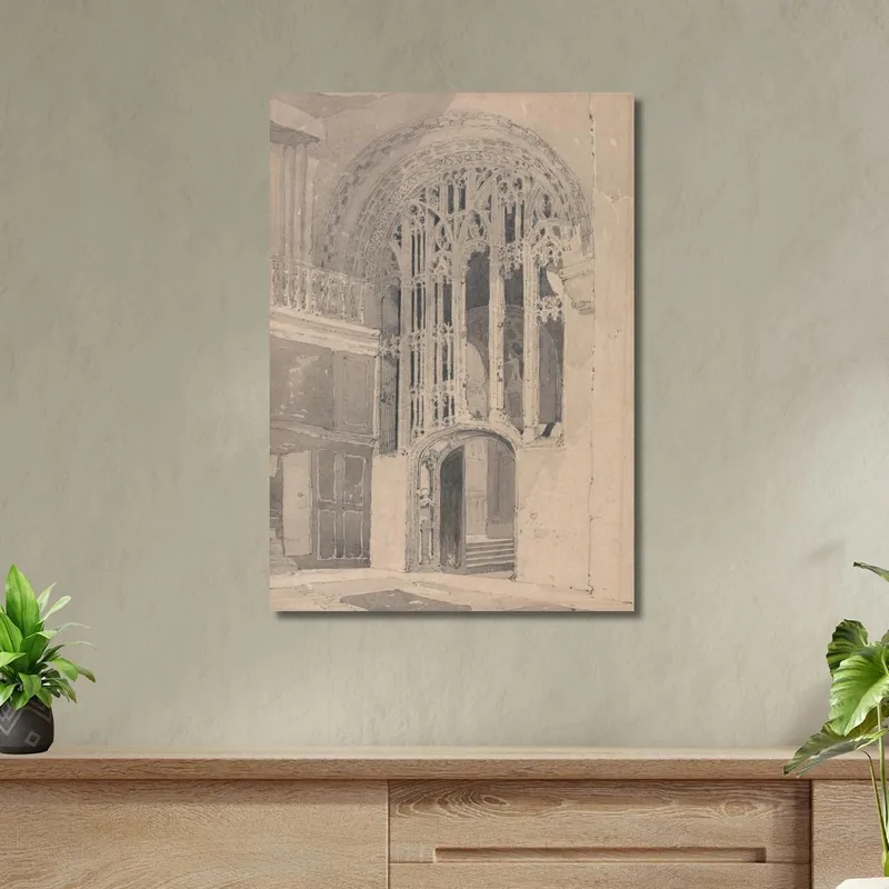 Interior De La Catedral De Norwich: Puerta Y Pantalla Entre El Transepto Sur Y El Pasillo Del Presbiterio John Sell Cotman cuadr