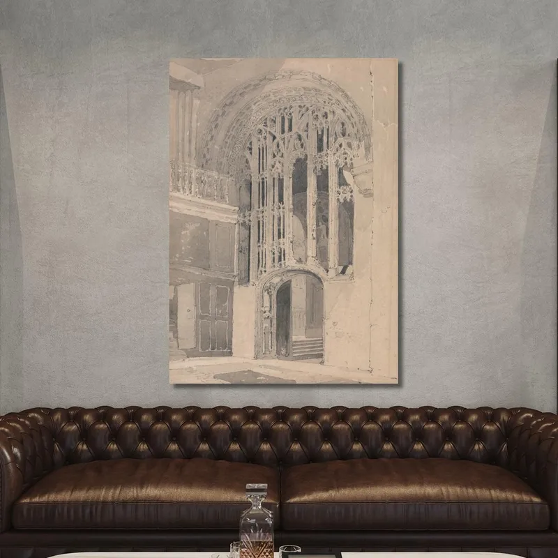 Interior De La Catedral De Norwich: Puerta Y Pantalla Entre El Transepto Sur Y El Pasillo Del Presbiterio John Sell Cotman cuadr