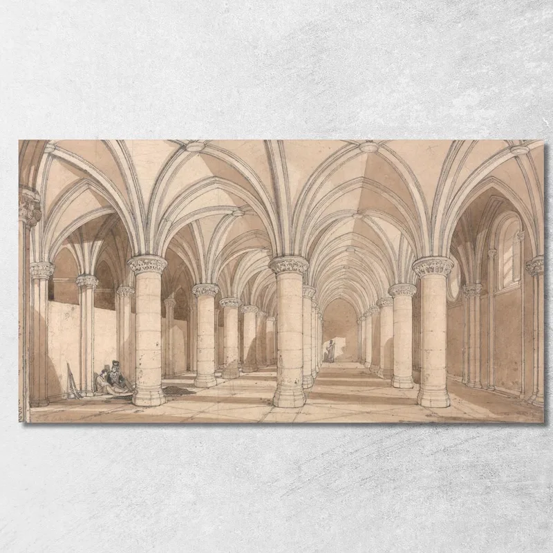Sala Dei Baroni Al Mont Saint Michel John Sell Cotman quadro stampa su tela