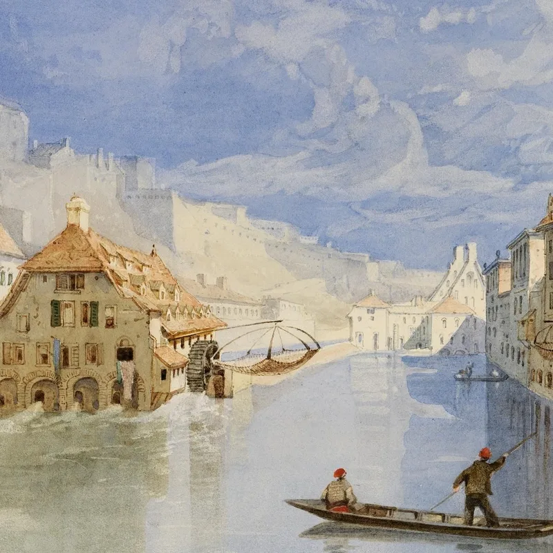 The Citadel Above Namur Belgium From The River Sambre John Sell Cotman