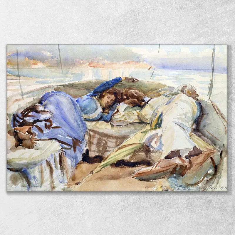Zwei Figuren In Einem Boot Isola Bella Italien John Singer Sargent