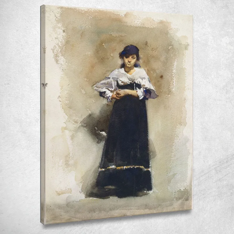 Giovane Donna Con Gonna Nera John Singer Sargent quadro stampa su tela