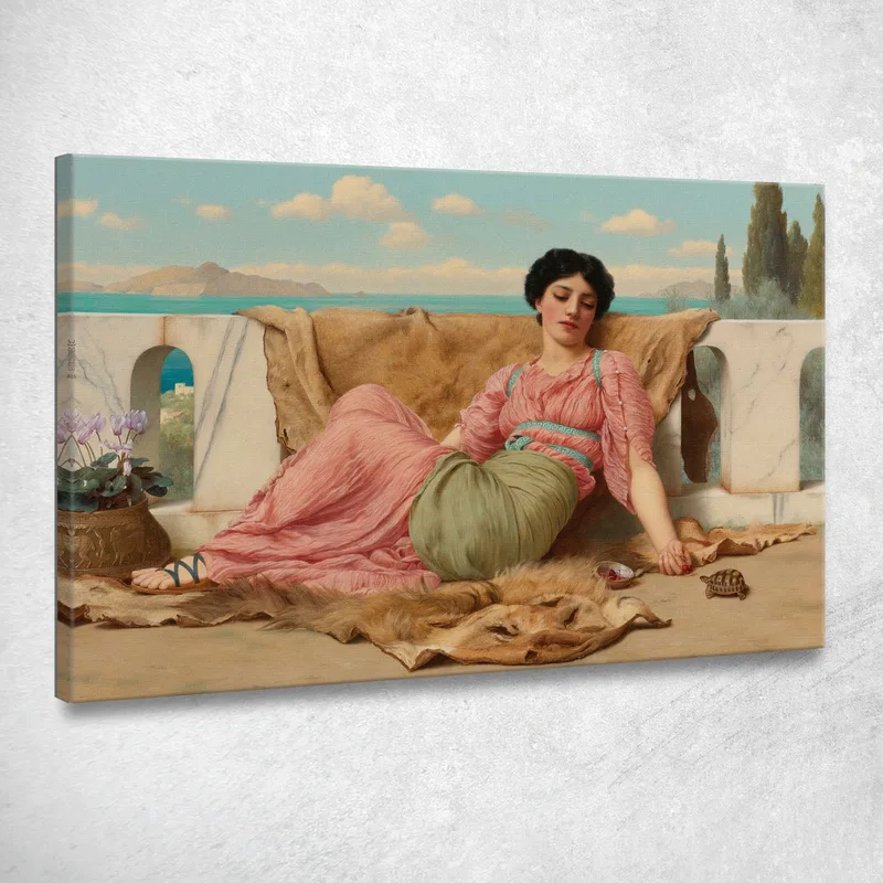 L'Animale Tranquillo John William Godward quadro stampa su tela