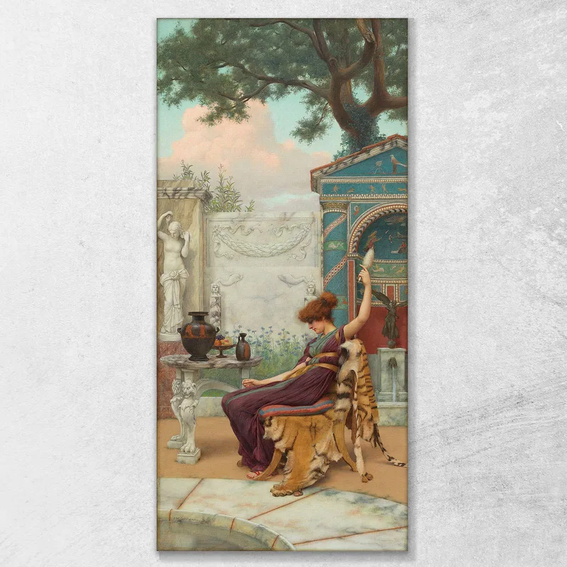 Bobinando Lana En Un Jardín Pompeyano John William Godward