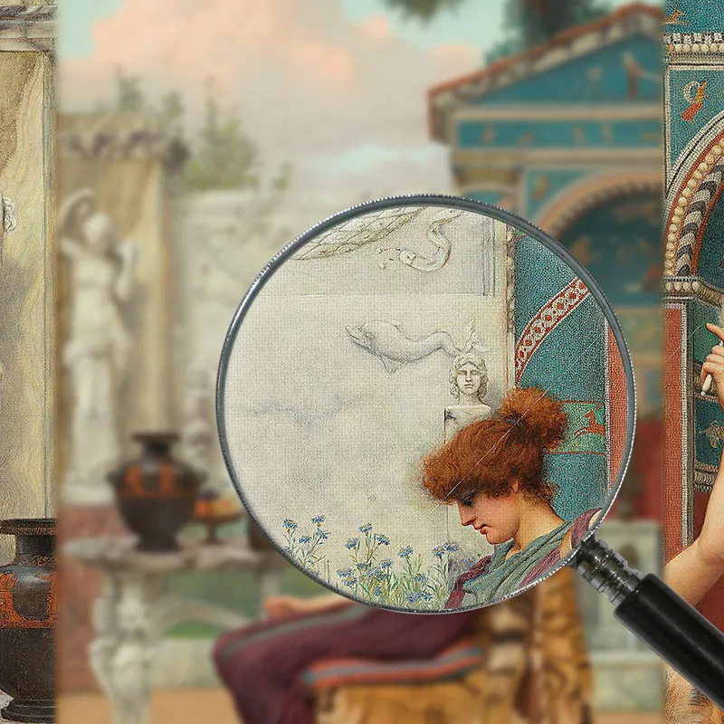 Bobinando Lana En Un Jardín Pompeyano John William Godward