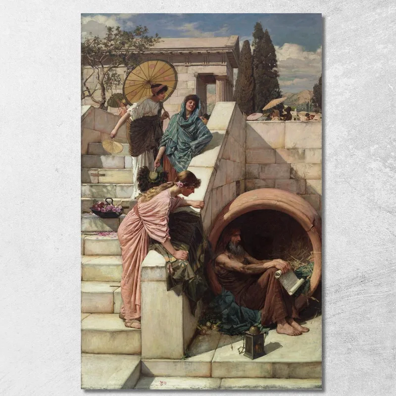 Diogenes John William Waterhouse drucken auf leinwand
