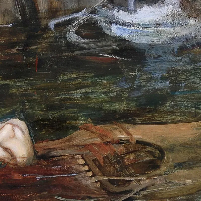 Studie Für Nymphen Die Den Kopf Des Orpheus Finden John William Waterhouse