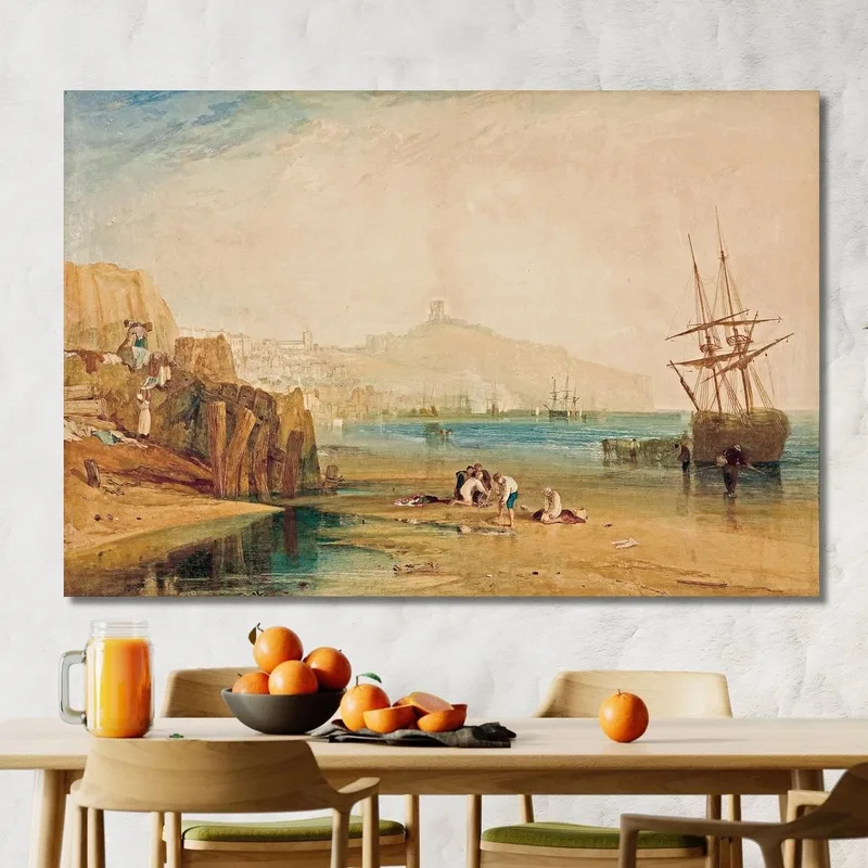 Scarborough Stadt Und Schloss Morgen Jungs Fangen Krabben Joseph Mallord William Turner