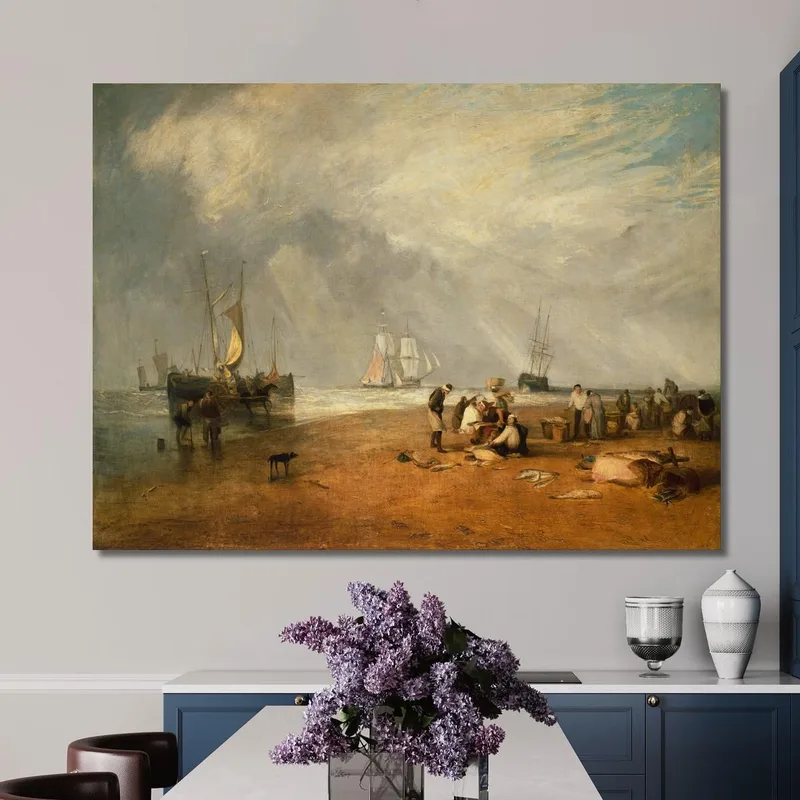 El Mercado De Pescado De Hastings Beach Joseph Mallord William Turner