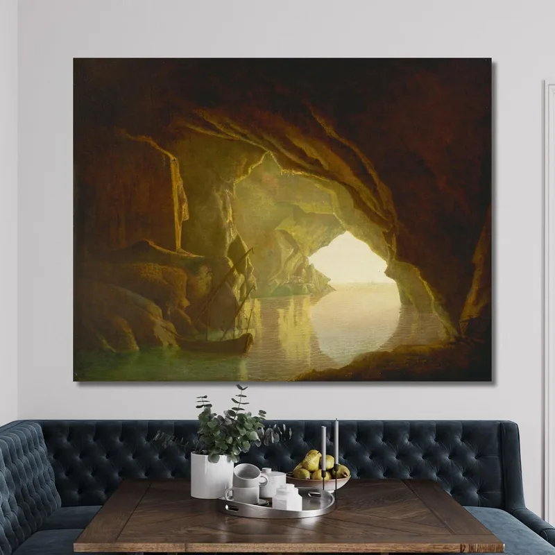 A Grotto In The Gulf Of Salerno Sunset Joseph Wright of Derby
