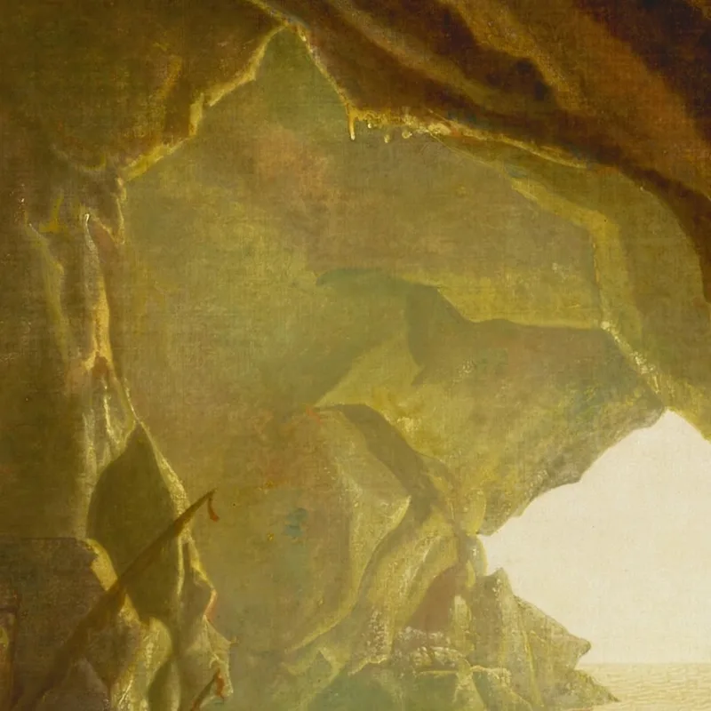 A Grotto In The Gulf Of Salerno Sunset Joseph Wright of Derby
