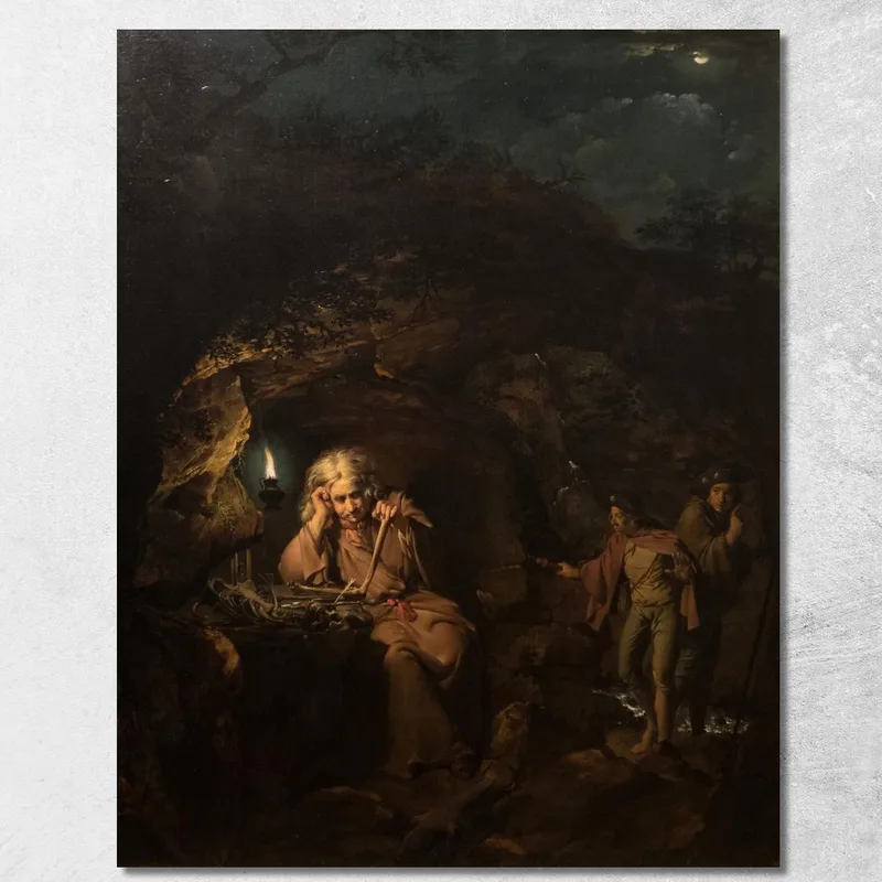 Un Filosofo Alla Luce Della Lampada Joseph Wright of Derby quadro stampa su tela