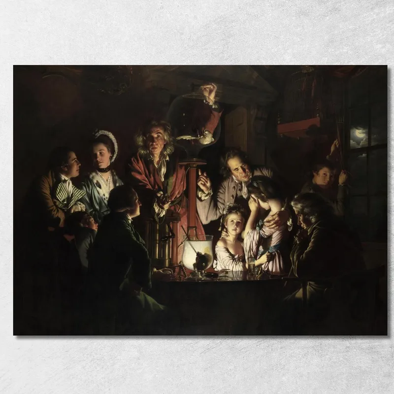 Un Esperimento Su Un Uccello Nella Pompa Pneumatica Joseph Wright of Derby quadro stampa su tela
