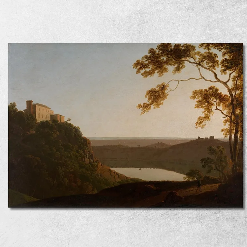 Lago Di Nemi Al Tramonto Joseph Wright of Derby quadro stampa su tela