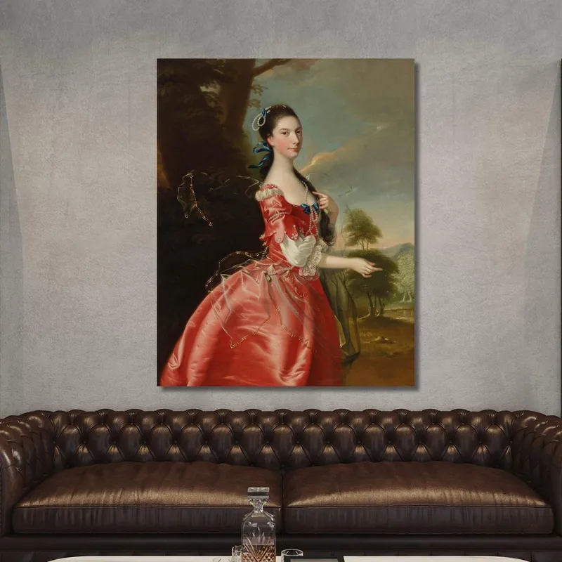 Portrait Of Miss Ann Carver Before A Landscape Joseph Wright of Derby