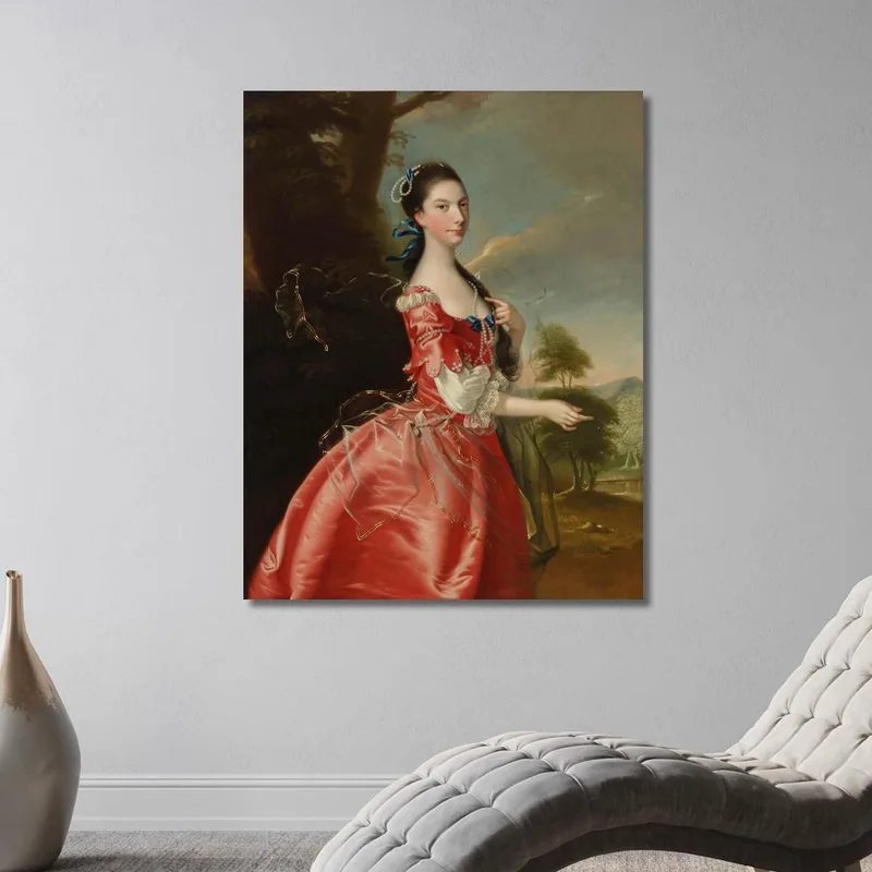 Portrait Of Miss Ann Carver Before A Landscape Joseph Wright of Derby