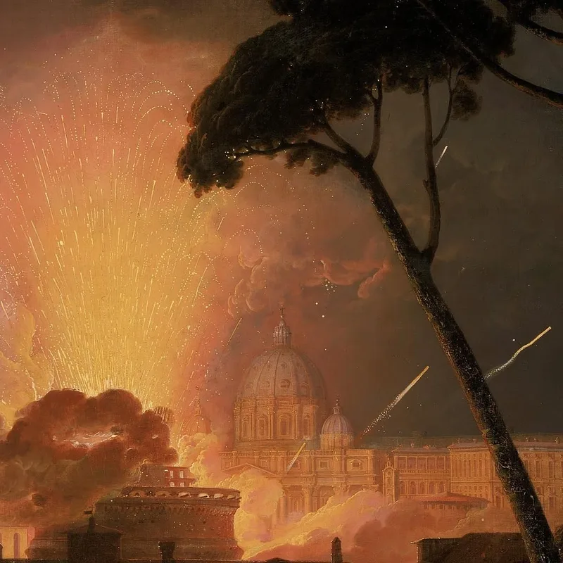 Le Feu D'Artifice Annuel Au Château Saint-Ange À Rome Joseph Wright of Derby
