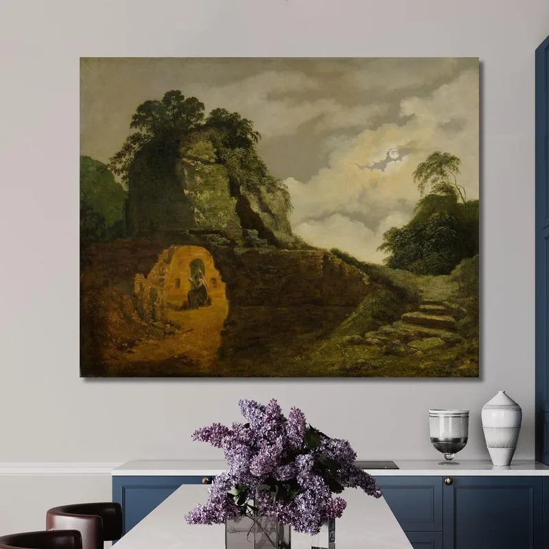 La Tumba De Virgilio A La Luz De La Luna Con Silius Italicus Joseph Wright of Derby