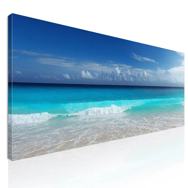 Quadro Paesaggio Mare Onde Turchesi Su Spiaggia Di Sabbia quadro stampa su tela