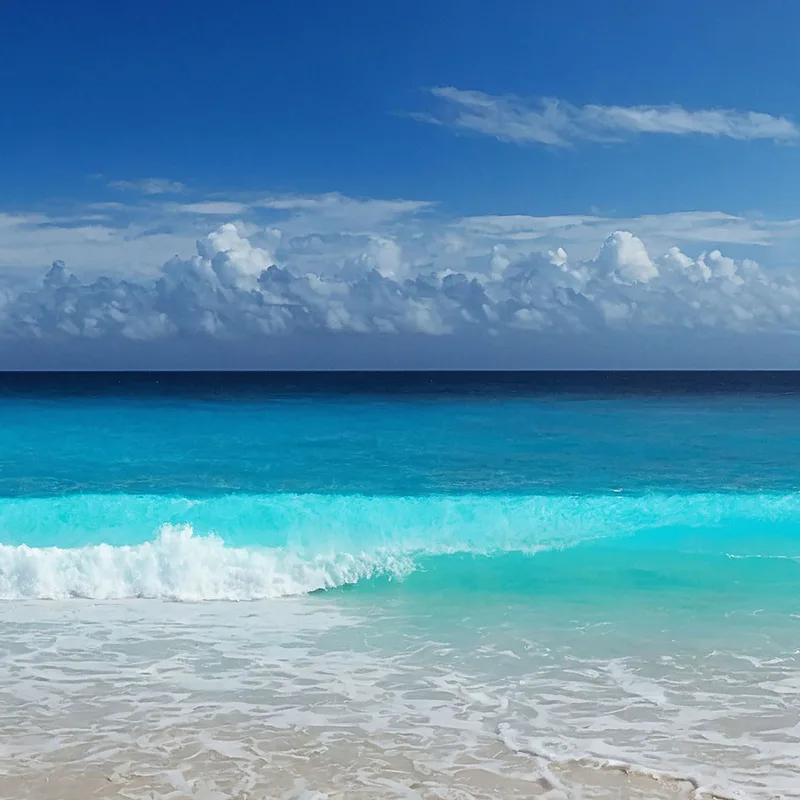 Meereslandschaft Die Türkisfarbene Wellen An Einem Sandstrand Malt