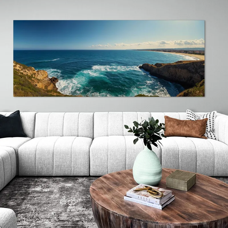 Peinture Paysage Marin Plage Sauvage Aux Eaux Claires