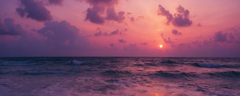 Tableau Paysage Marin Violet Coucher De Soleil Sur La Mer