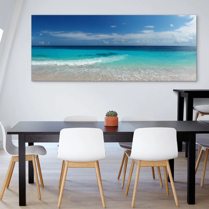 Sea Landscape Painting View Of The Crystalline Sea And Beach