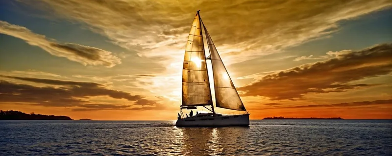 Meereslandschaftsmalerei Maritime Landschaft Mit Boot Und Sonnenuntergang