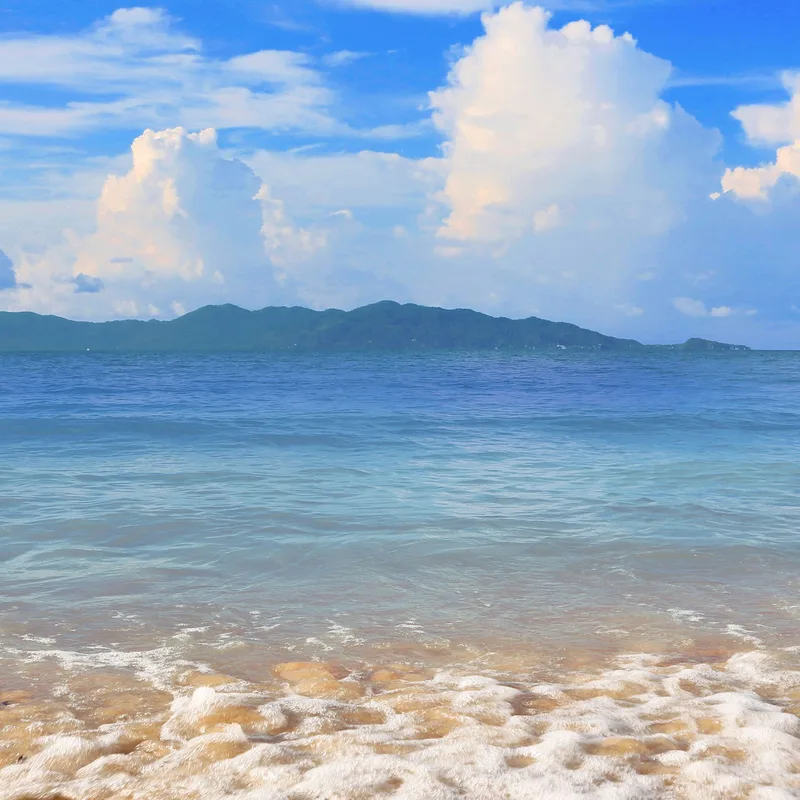 Pintura De Paisaje Marino Playa Encantadora En Koh Samui Con Mar Turquesa