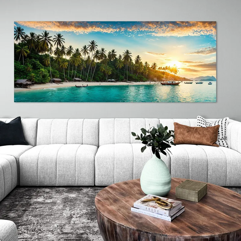 Pintar Paisaje Marino Palmeras Y Aguas Cristalinas En Un Paraíso Tropical