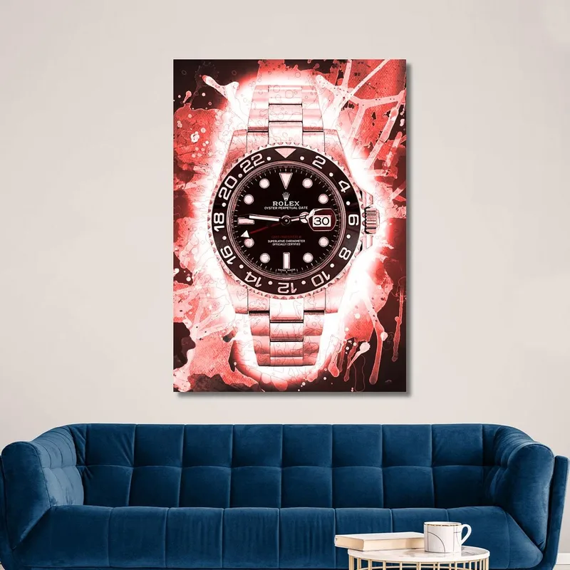 Quadro Moderno Orologio Rolex Red Blur Gmt