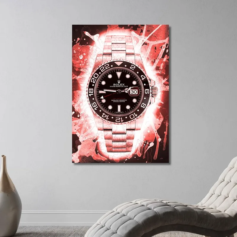 Quadro Moderno Orologio Rolex Red Blur Gmt