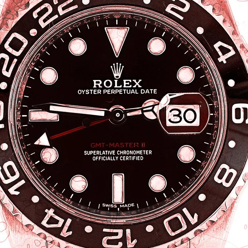 Quadro Moderno Orologio Rolex Red Blur Gmt