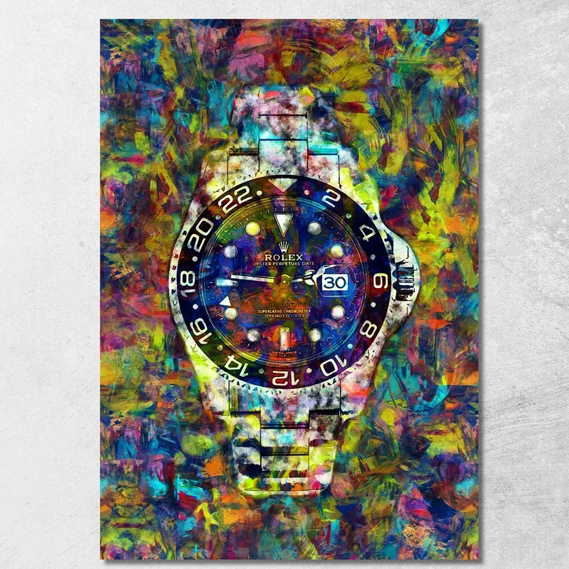 Modern Watch Painting Rolex Colorful Dream canvas print