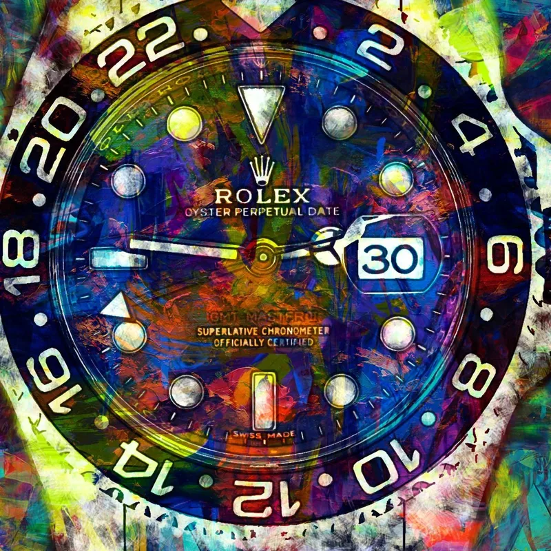 Modern Watch Painting Rolex Colorful Dream