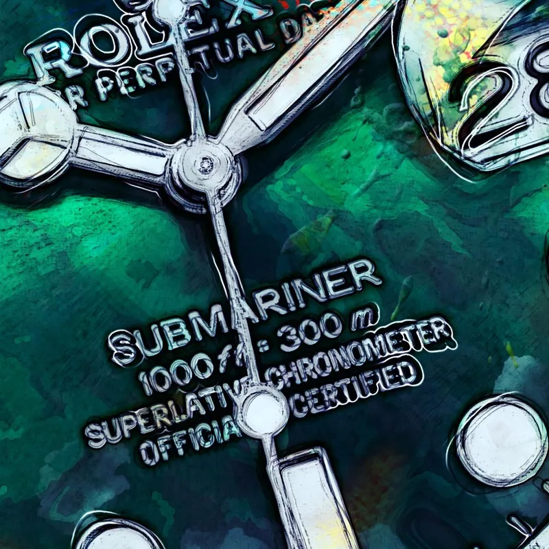 Modernes Uhrenbild Rolex Submariner Perpetual Green