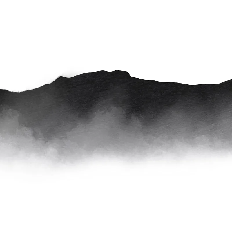 Abstract Landscape Painting Black Foggy Mountain Landscape Minimalist
