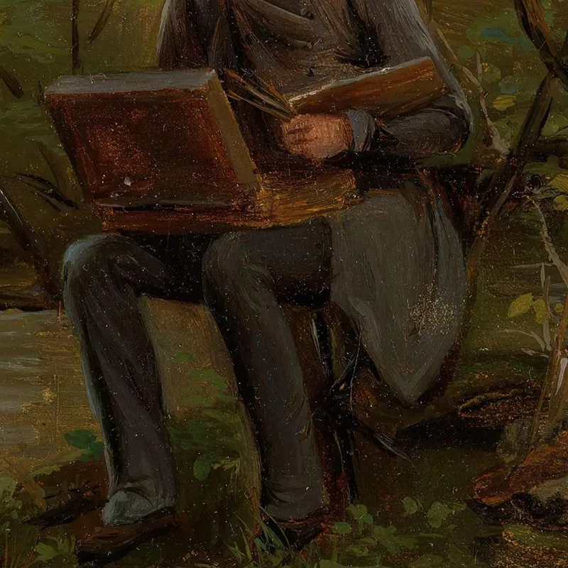 Un Pintor En Su Caja De Pinturas Adolph Tidemand