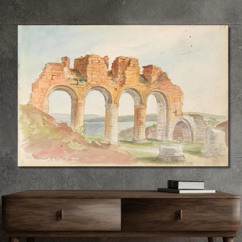 Ruinas De La Catedral De Hamar Adolph Tidemand