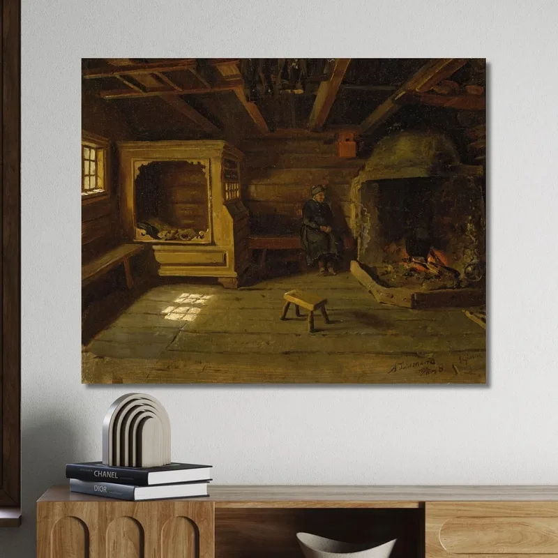 Interior De Una Granja En Skjønne Numedal Adolph Tidemand