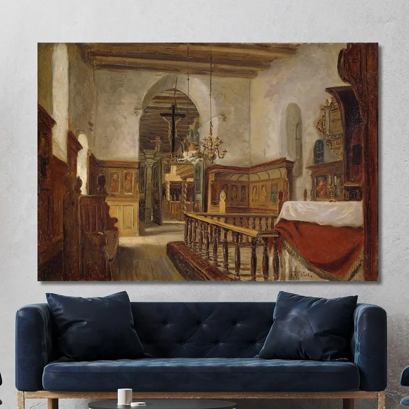 Innenraum Der Kirche Von Voss Adolph Tidemand