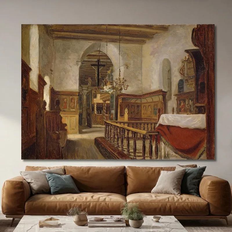 Innenraum Der Kirche Von Voss Adolph Tidemand