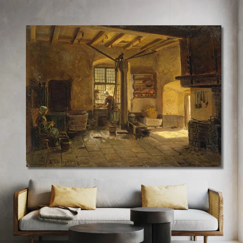 Interior De Cocina Adolph Tidemand