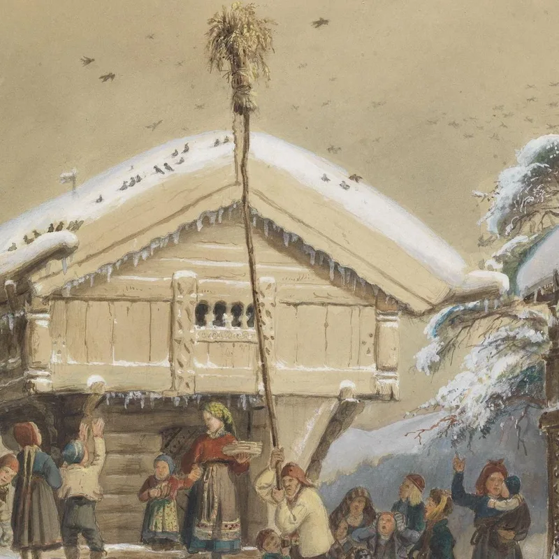 Costumbre Navideña Noruega Adolph Tidemand