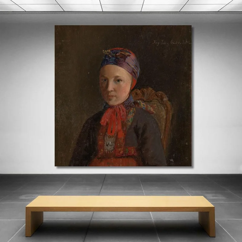 Retrato De Ingeborg Anderdatter Gulsvig Adolph Tidemand
