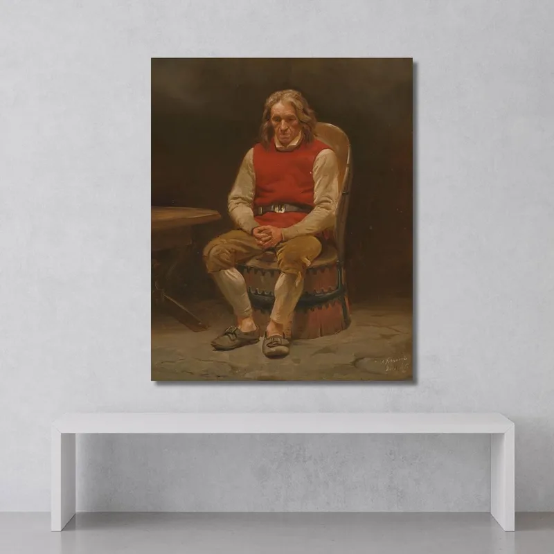 Campesino Sentado. Estudio Para "Los Haugianos" Adolph Tidemand
