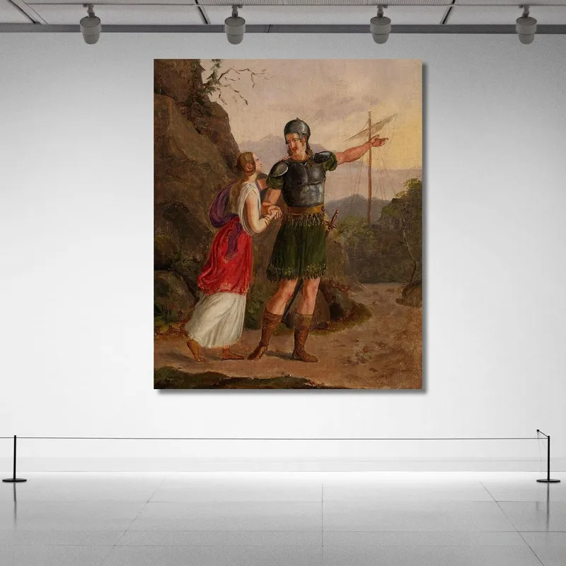 Boceto Para "La Partida De Fridtjof" Adolph Tidemand