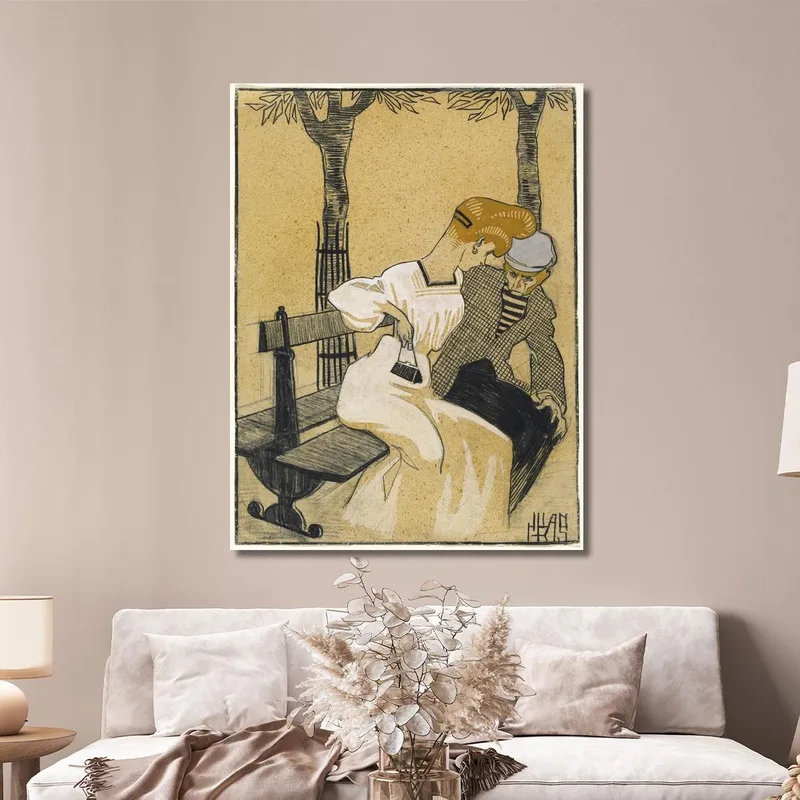 Hombre Y Mujer En Banco Juan Gris