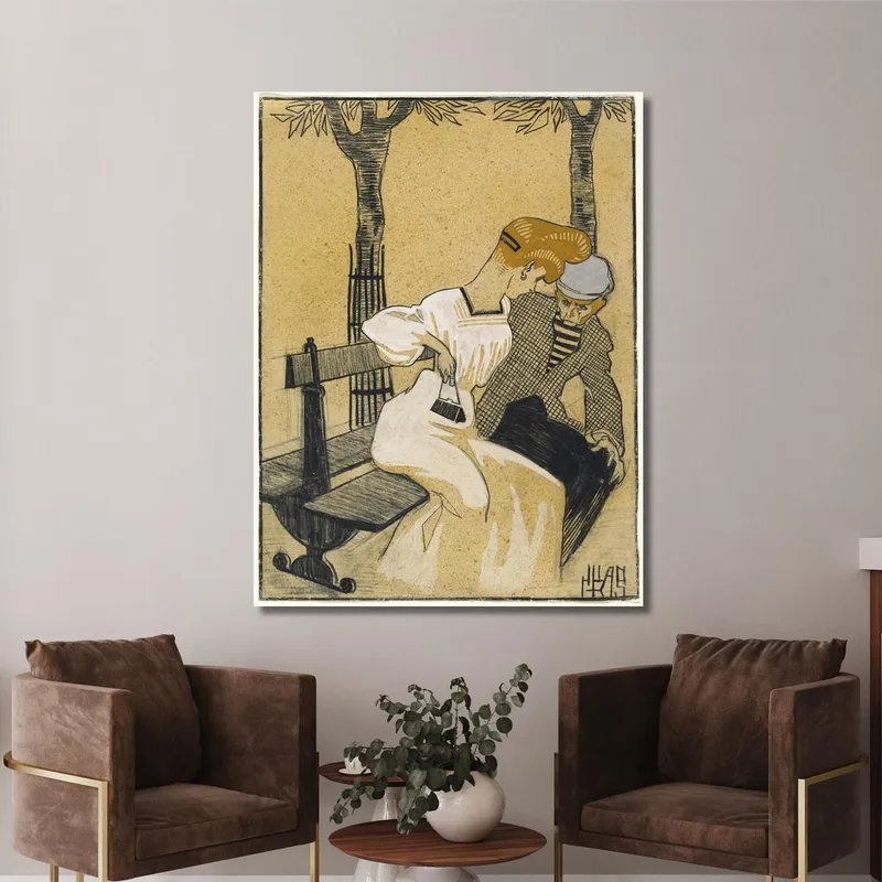 Hombre Y Mujer En Banco Juan Gris