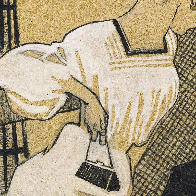 Hombre Y Mujer En Banco Juan Gris